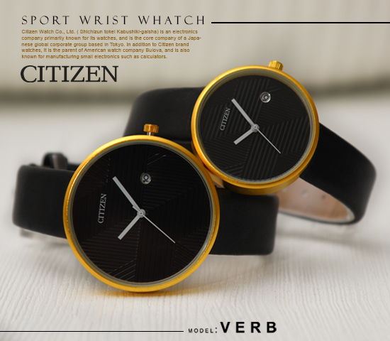 ست ساعت مچی مردانه زنانه Citizen مدل Verb صفحه مشکی –