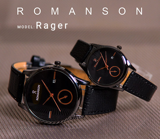 ست ساعت مچی Romanson مدل Rager صفحه مشکی