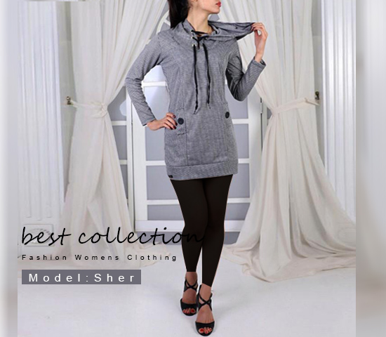 تونیک کلاهدار زنانه مدل Sher