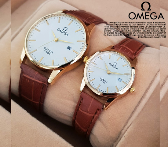 ست ساعت مچی مردانه زنانه مدل Omega مدل Exel –