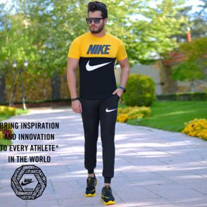 ست تیشرت شلوار Nike مدل Halako زرد