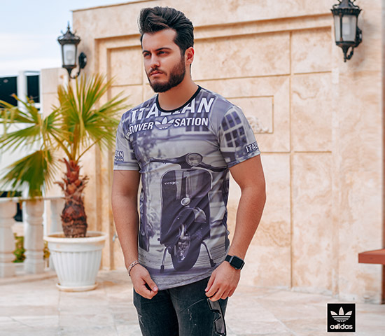 تیشرت مردانه Adidas مدل Cycle خاکستری