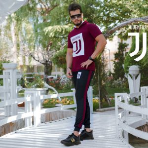 ست تیشرت کلاهدار شلوار Juventus مدل Vargas زرشکی