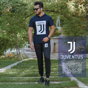 ست تیشرت کلاهدار شلوار Juventus مدل Vargas سورمه ای