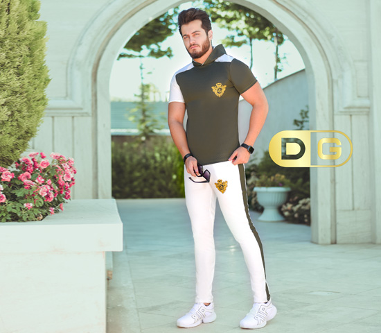 ست تیشرت کلاهدار شلوار مدل Dwhite