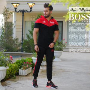 ست تیشرت شلوار زیپ دار مدل BossRed