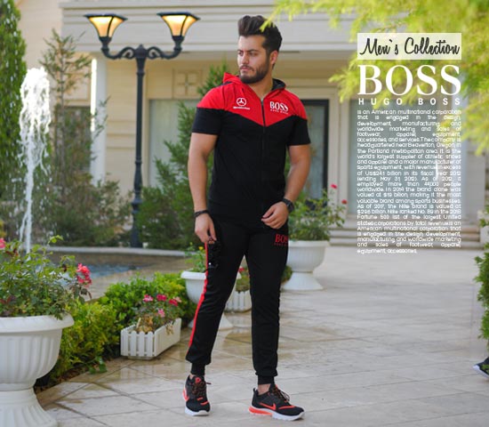 ست تیشرت شلوار زیپ دار مدل BossRed