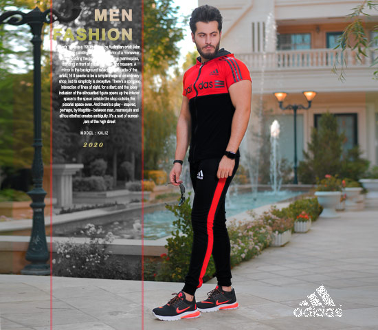 ست تیشرت شلوار زیپ دار Adidas مدل Kaliz قرمز