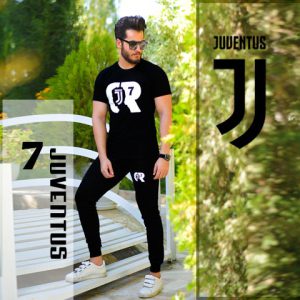 ست تیشرت شلوار مردانه Cr7 مدل Juventus مشکی