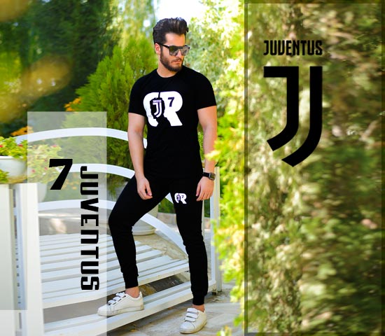 ست تیشرت شلوار مردانه Cr7 مدل Juventus مشکی