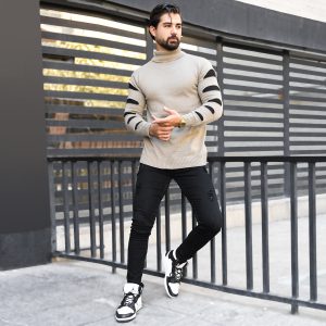 پلیوریقه اسکی کرم مشکی مردانه مدل Q10