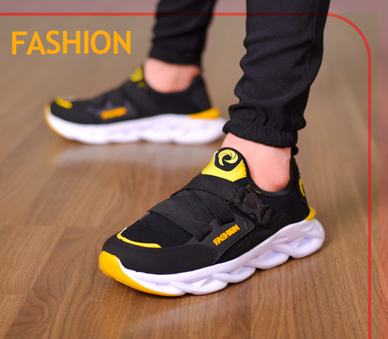 کفش مردانه مدل Fashion مشکی،زرد