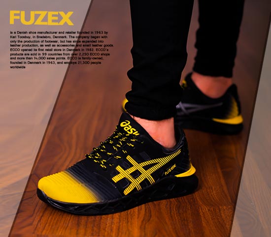 کفش مردانه Asics مدل Fuzex مشکی،زرد