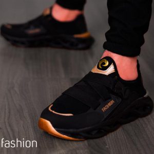 کفش مردانه مدل Fashion مشکی،طلایی