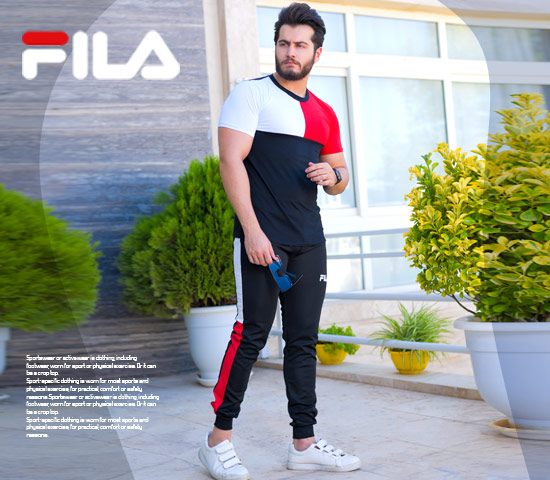 ست تیشرت شلوار مردانه fila مدل ako