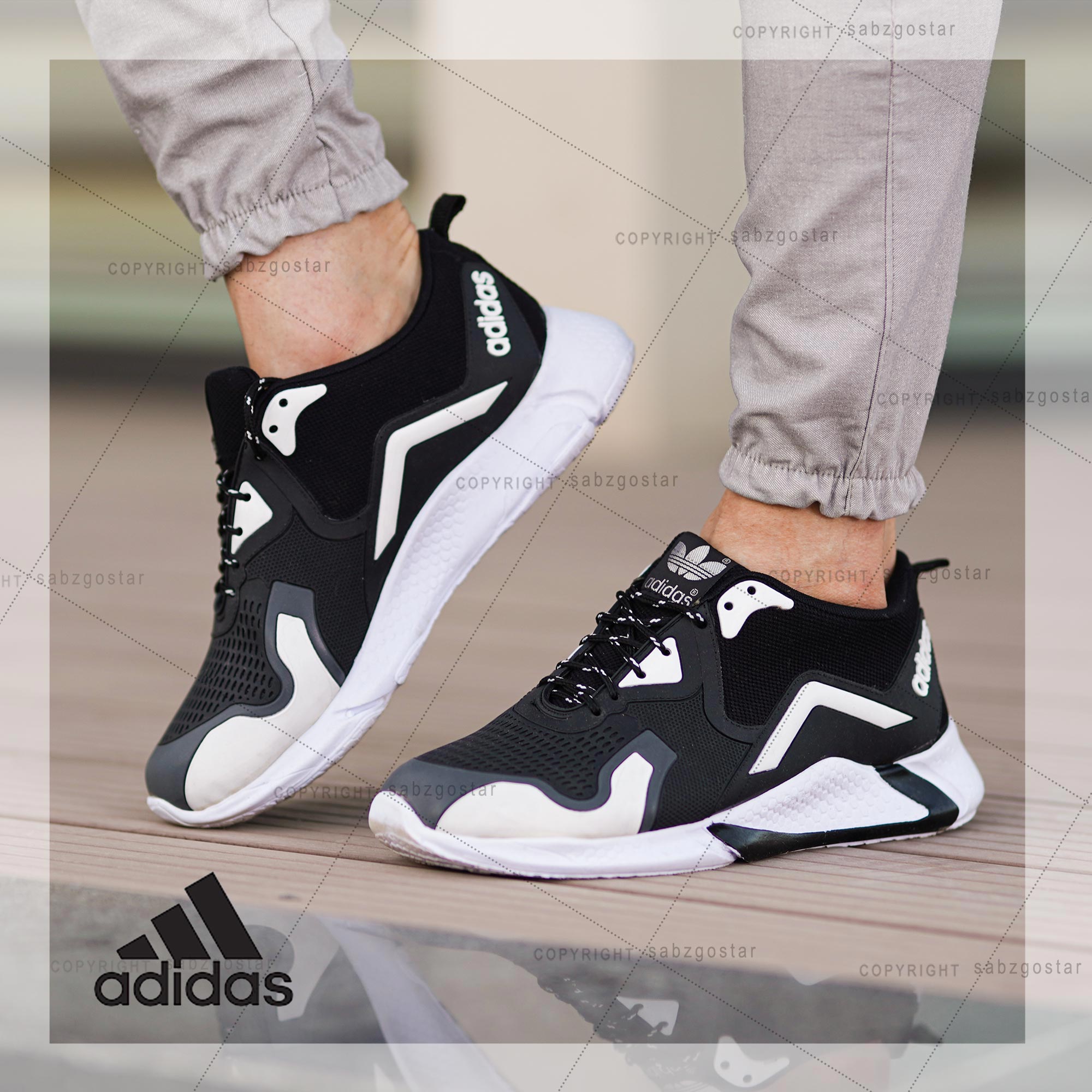 کفش مردانه Adidas مدل Zinax مشکی سفید