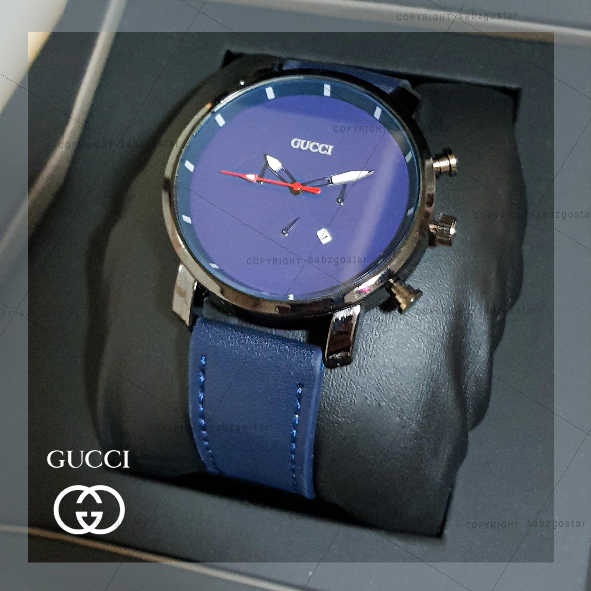 ساعت مچی مردانه Gucci مدل Slip سورمه ای
