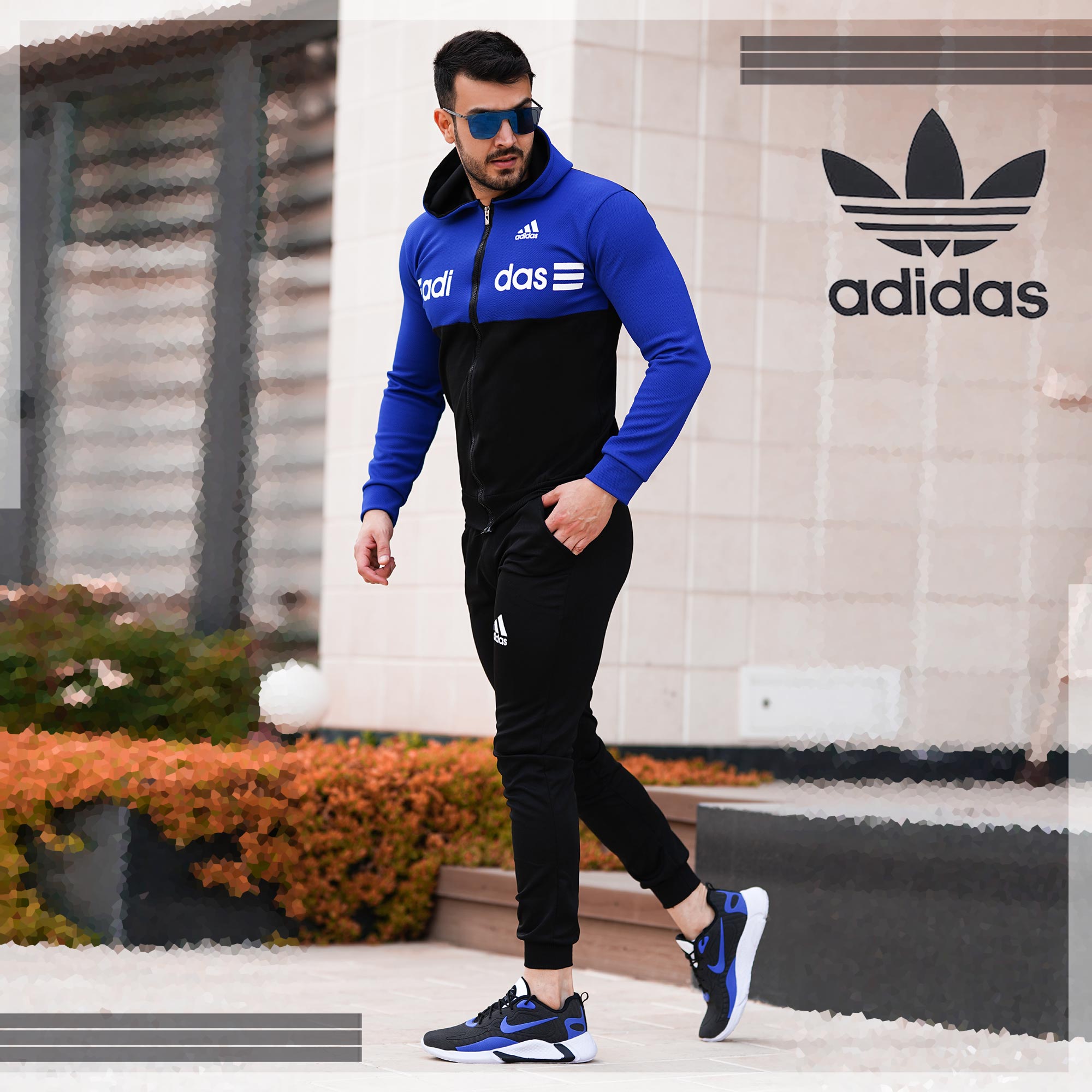 ست سویشرت شلوار adidas مدل Himan آبی
