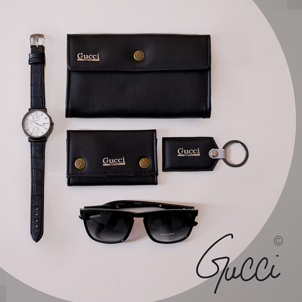ست کامل چرمی Gucci مدل مشکی ۴۲۶۸