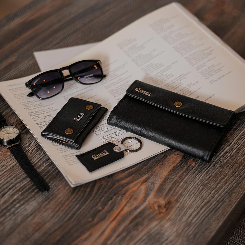 ست کامل چرمی Gucci مدل مشکی ۴۲۶۸