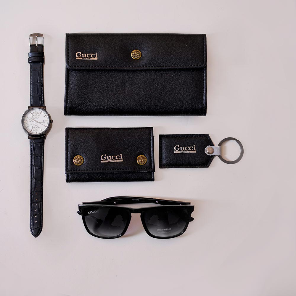 ست کامل چرمی Gucci مدل مشکی ۴۲۶۸
