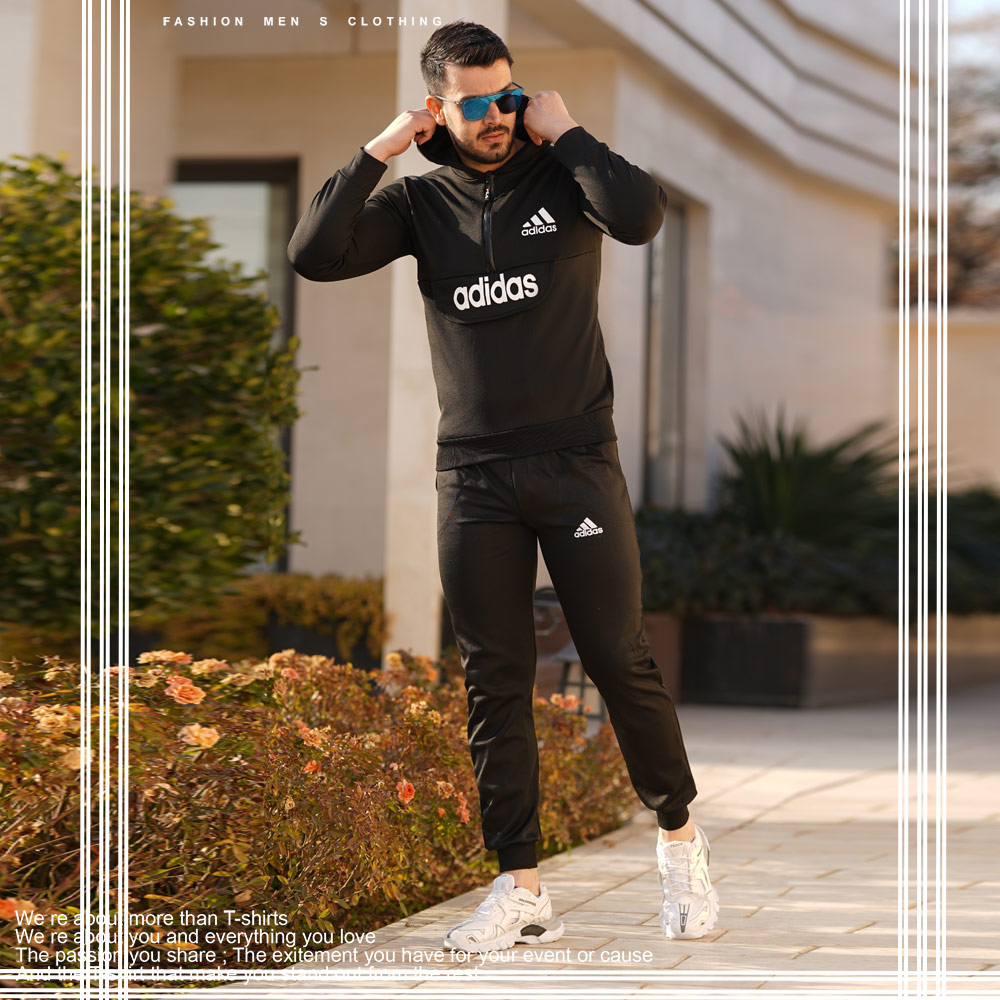 ست سویشرت شلوار adidas مدل silence مشکی