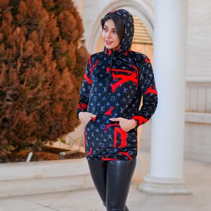 سویشرت زنانه Monjogh مشکی قرمز