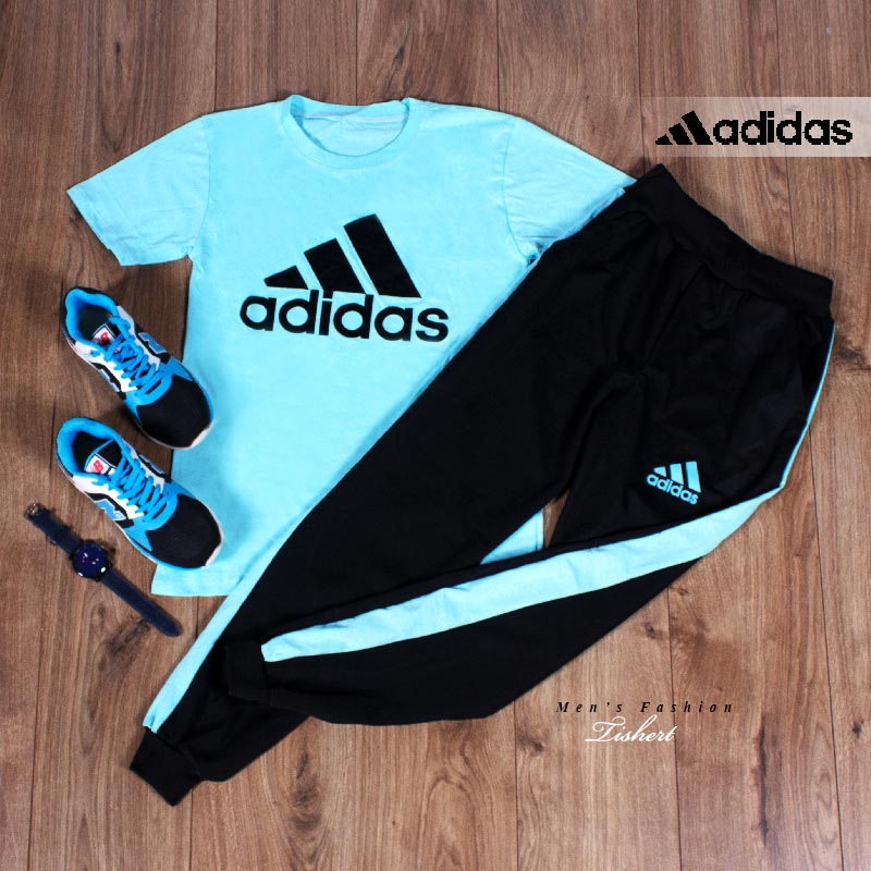 ست تیشرت شلوار Adidas مدل Atro فیروزه ای