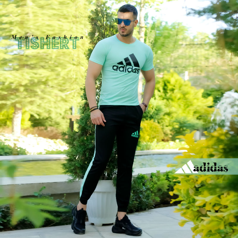 ست تیشرت شلوار Adidas مدل Atro فیروزه ای