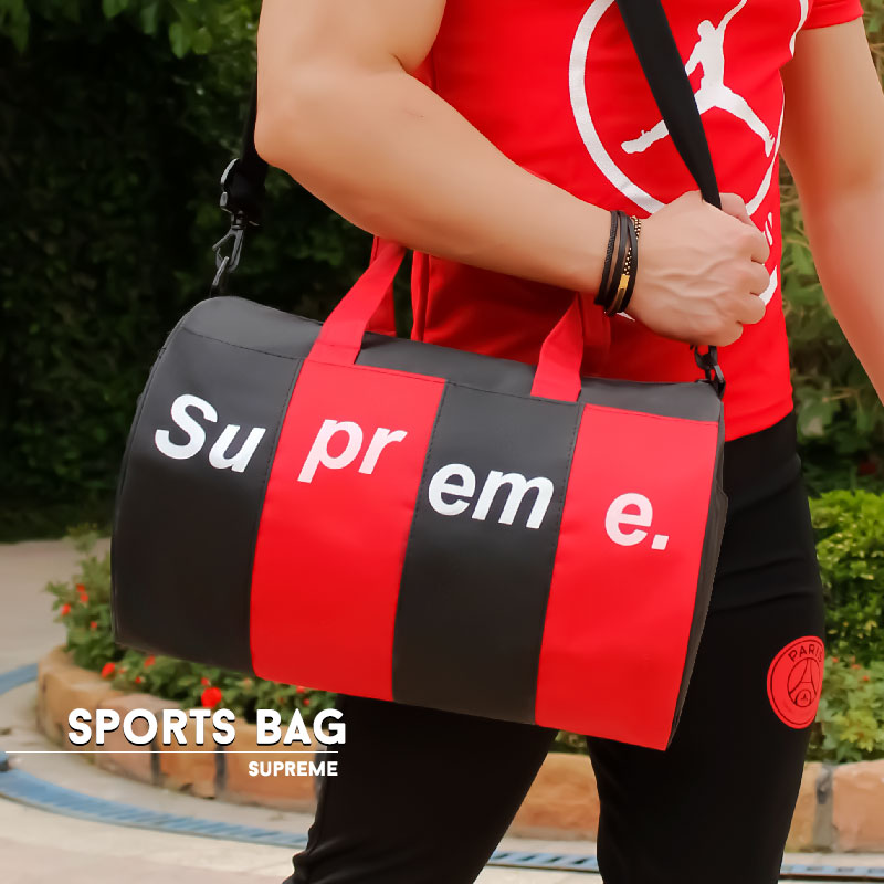 ساک ورزشی مدل Supreme مشکی قرمز