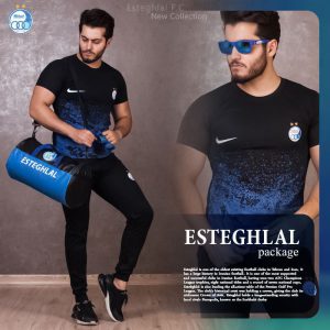 پکیج ست تیشرت شلوار استقلال مدل Captain ساک ورزشی استقلال