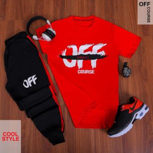 تیشرت شلوار مردانه مدل OFF Course قرمز