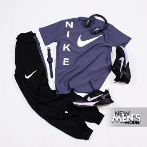 ست تیشرت شلوار Nike مدل Giant سربی
