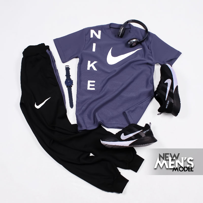 ست تیشرت شلوار Nike مدل Giant سربی