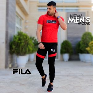 ست تیشرت شلوار کلاهدار Fila مدل chikom قرمز