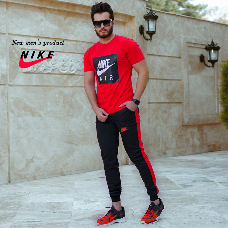 ست تیشرت شلوار مردانه Nike مدل Zilan قرمز