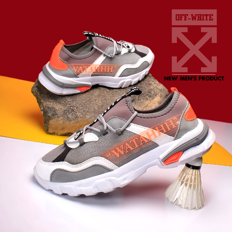 کفش مردانه off white مدل bep طوسی نارنجی