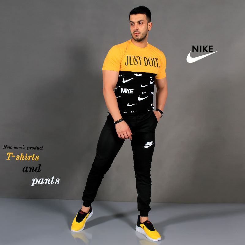 ست تیشرت شلوار Nike مدل Bizak زرد