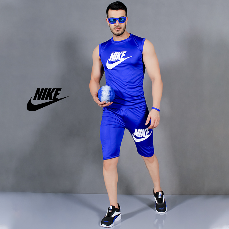 ست تاپ شلوارک مردانه Nike مدل Royal آبی