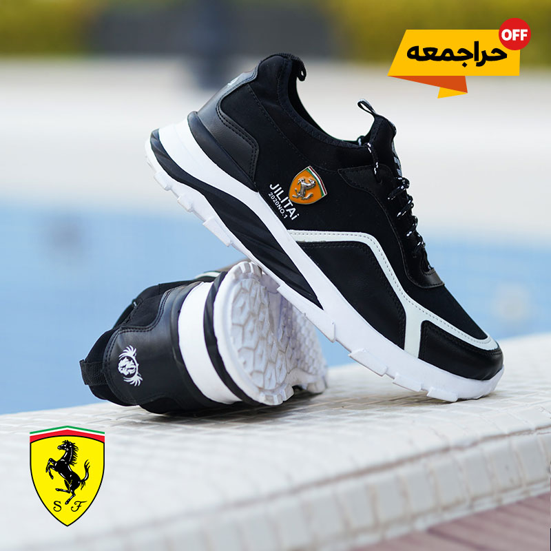 کفش مردانه Ferrari مدل JILITAi مشکی سفید