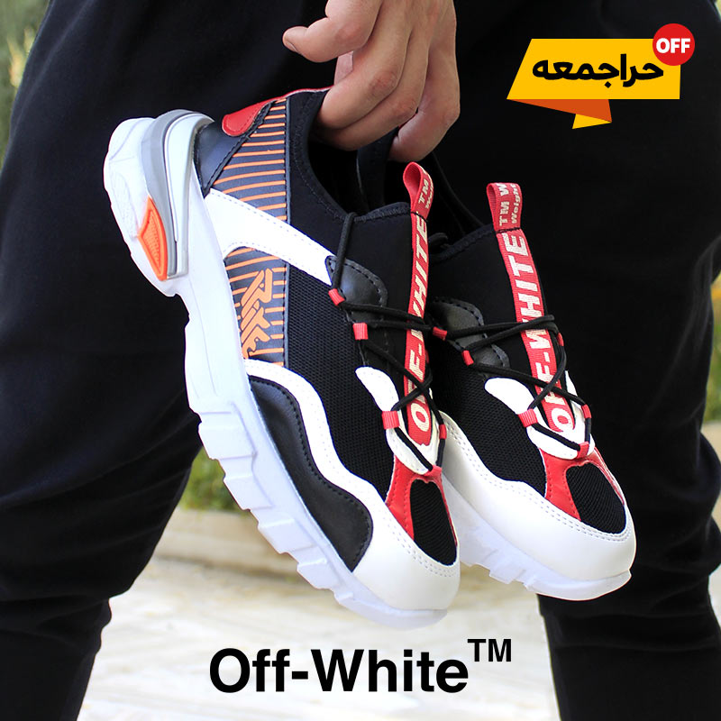 کفش مردانه off white مدل Tiho مشکی قرمز