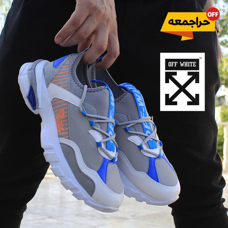 کفش مردانه off white مدل Tiho طوسی آبی