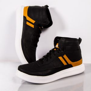 کفش ساقدار مردانه Sheniz مشکی طلایی