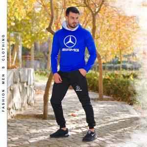 ست سویشرت شلوار بنز مدل AMG آبی