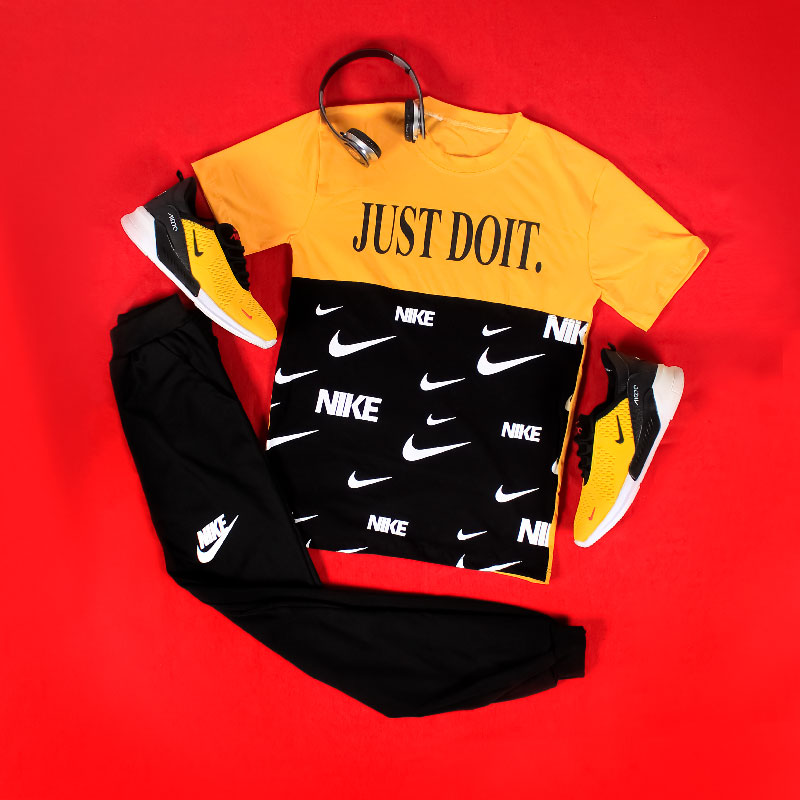 ست تیشرت شلوار Nike مدل Bizak زرد