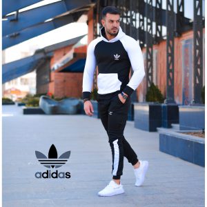 سویشرت شلوار adidas مدل glass مشکی سفید