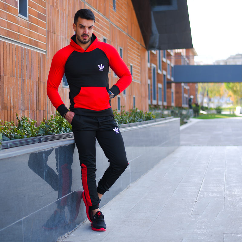 سویشرت شلوار adidas مدل glass قرمز