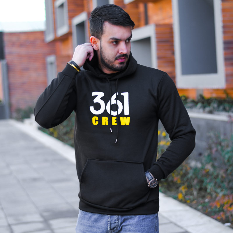 هودی مردانه مدل GREW مشکی