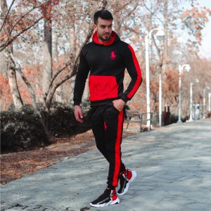 ست سویشرت شلوار Polo مدل ralph lauren مشکی قرمز