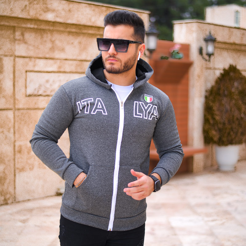 سویشرت مردانه ITALYA مدل Arashk زغالی